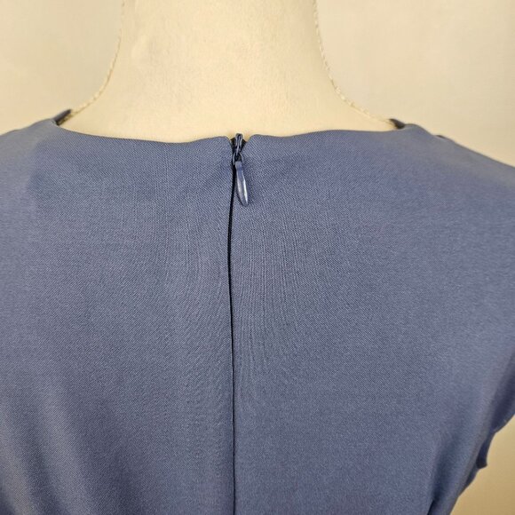 Grace Karin Womens XL Blue Midi Dress Tie Waist & V-Neck Stylish Slit Elegant - Picture 9 of 12